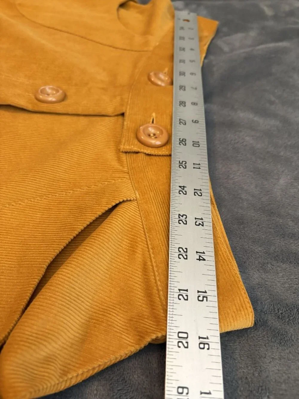 NWT Hell Bunny Women's Corduroy Mini Skater Skirt L Mustard Yellow Retro 70s Mod - Picture 7 of 8